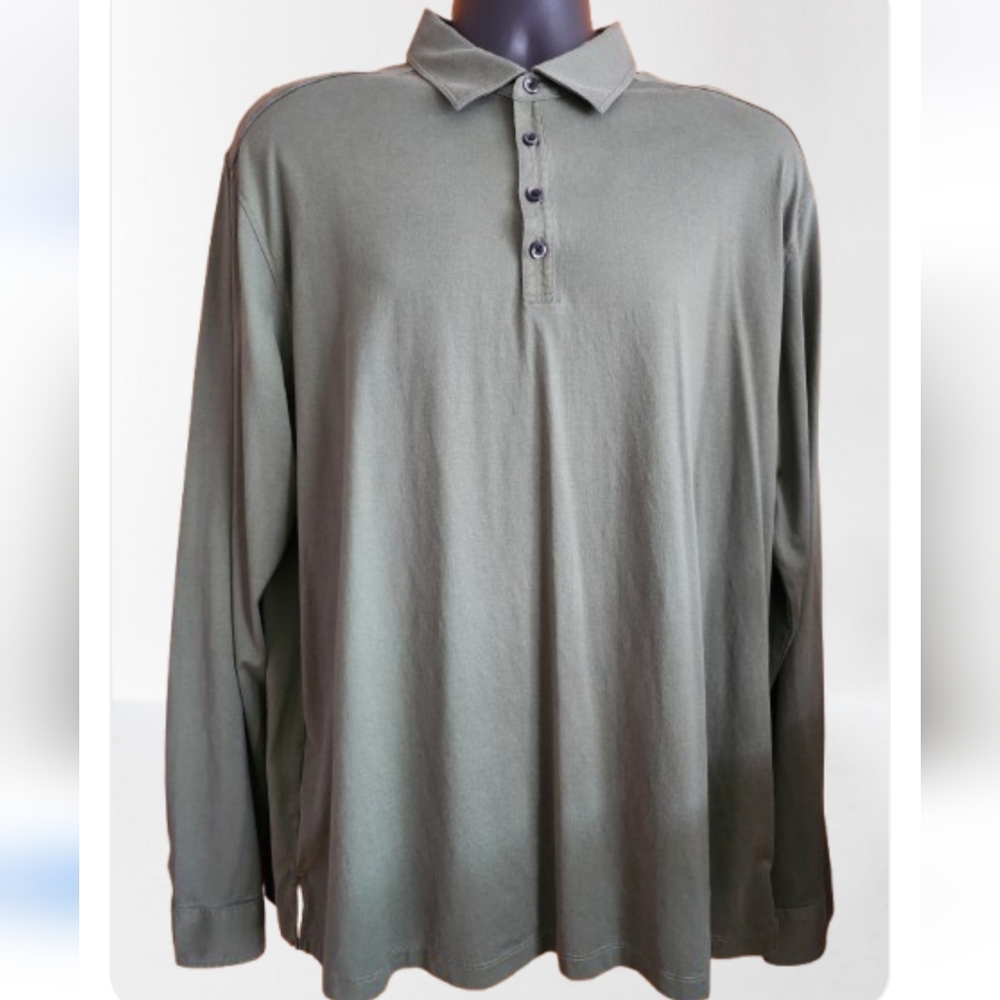 Tommy Bahama Silk/Cotton Long Sleeve Polo Size XL